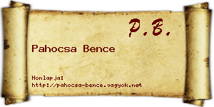 Pahocsa Bence névjegykártya