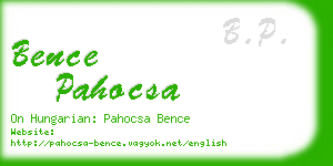 bence pahocsa business card